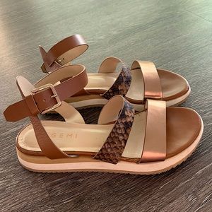 M. Gemi Bronze and Tan Sandals